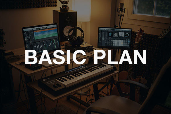 Basic music production setup with DAW and plugins