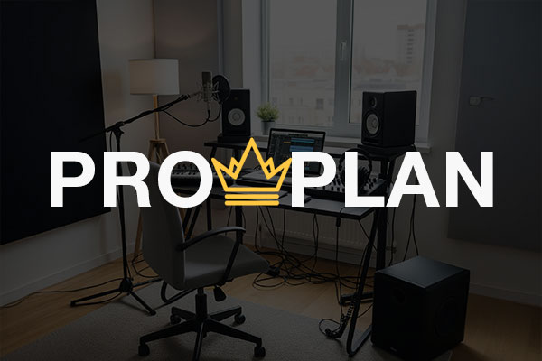 Professional music production studio setup