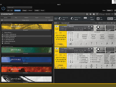 Spitfire Audio Kontakt library interface